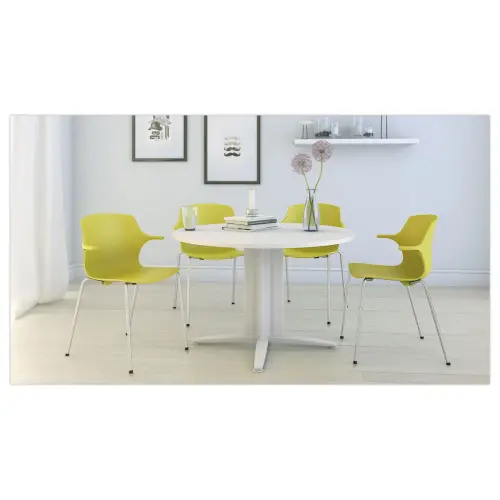 Table réunion ronde diam. 116cm blanc/blanc