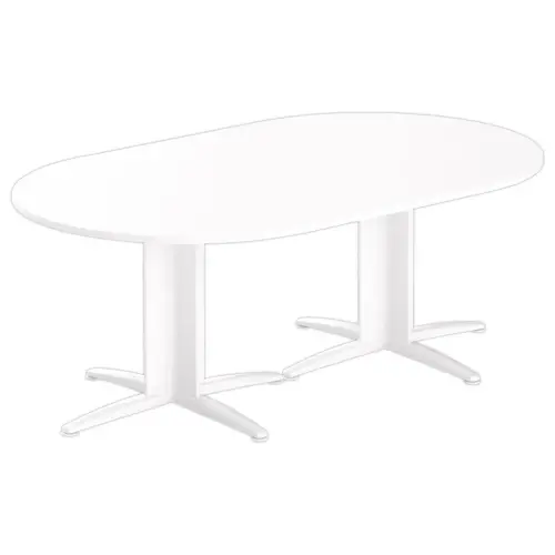 Table r&eacute;union ovale 200x120 blanc/blanc 