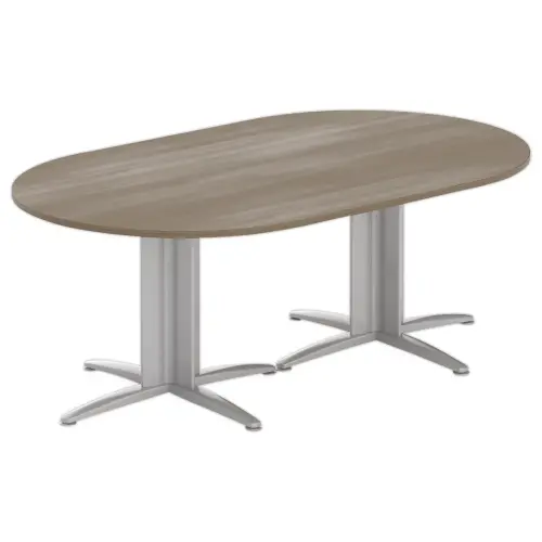 Table réunion ovale 200x120 noyer/aluminium