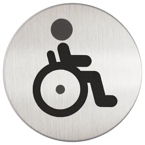Plaque de porte ronde - Pictogramme PMR - DURABLE