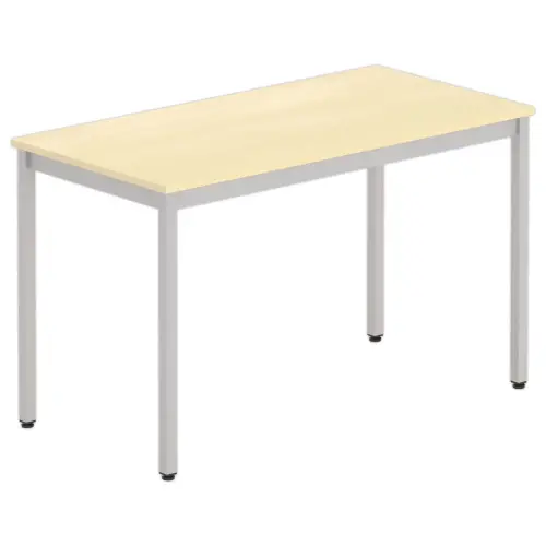 Table polyvalente rectangulaire - 120 x 60 cm - Hêtre / aluminium
