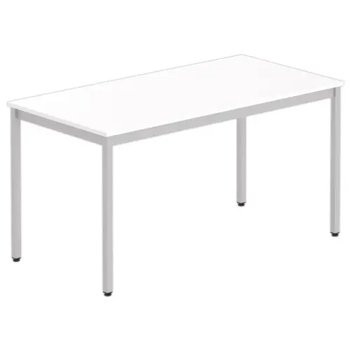 Table polyvalente rectangulaire 140 x 70 blanc / aluminium 