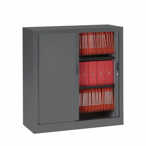 Armoire basse métallique - 100 x 100 cm - Anthracite