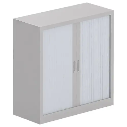 Armoire basse m&eacute;tallique - 100 x 100 cm - Gris clair 