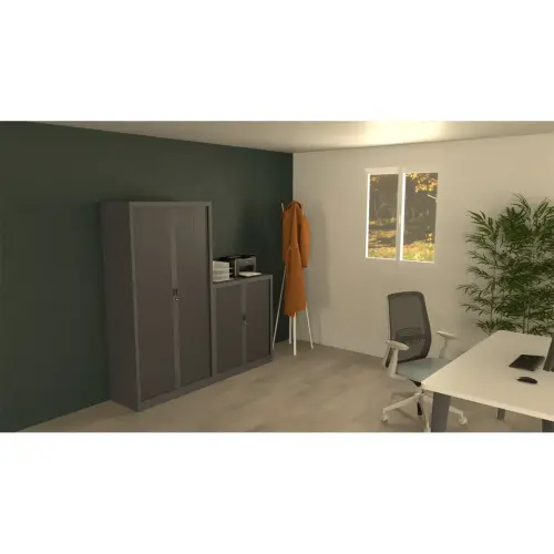 Armoire haute métallique - 198 x 100 cm - Anthracite