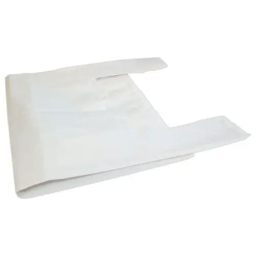 500 Sacs à bretelles en polyethylène réutilisables BLANC
