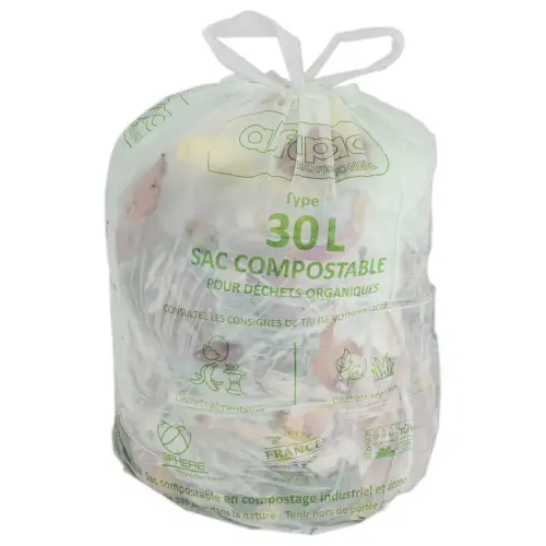 25 Sacs verts pour d&eacute;chets quotidiens 30L 