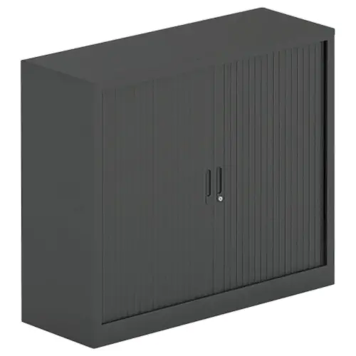 Armoire basse à rideaux – 100 x 120 cm – Anthracite