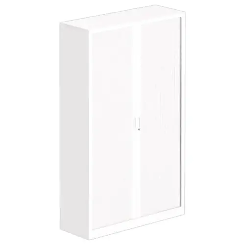 Armoire haute &agrave; rideaux 198 x 120 cm - Blanc 