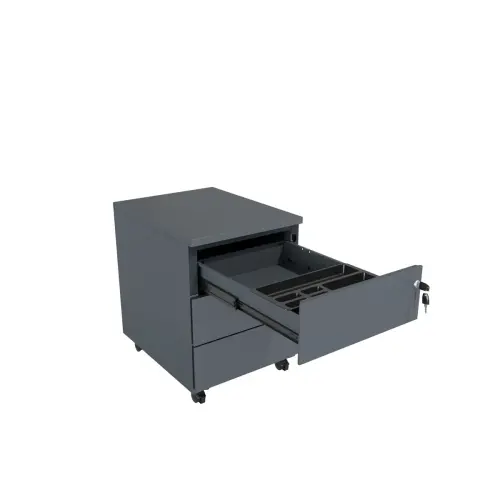 Caisson mobile en m&eacute;tal - 3 tiroirs - Anthracite 