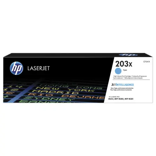 HP 203X CF541X toner cyan Grande capacit&eacute; - HP 