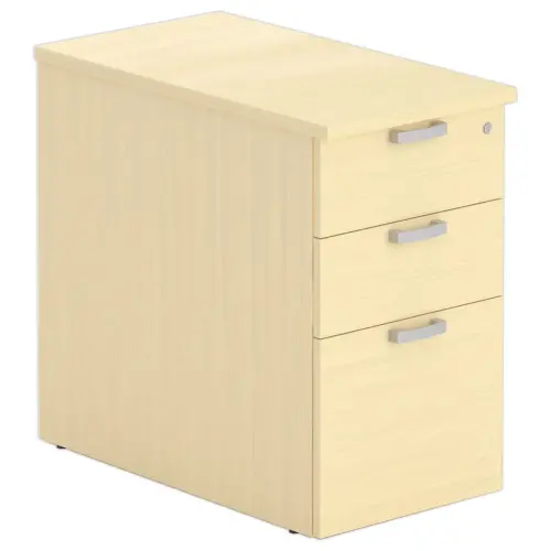 Caisson de bureau - 3 tiroirs - H&ecirc;tre - Profondeur 80 cm 