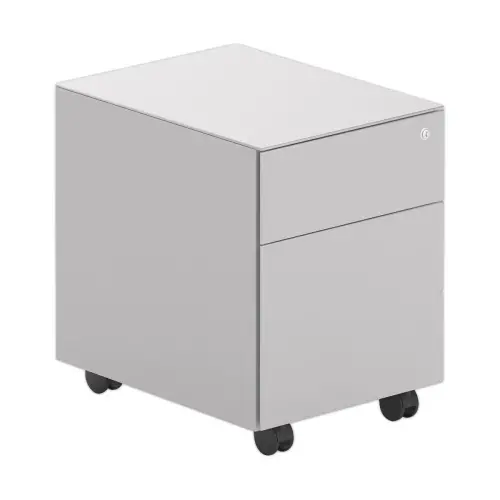 Caisson mobile en métal 2 tiroirs aluminium monté