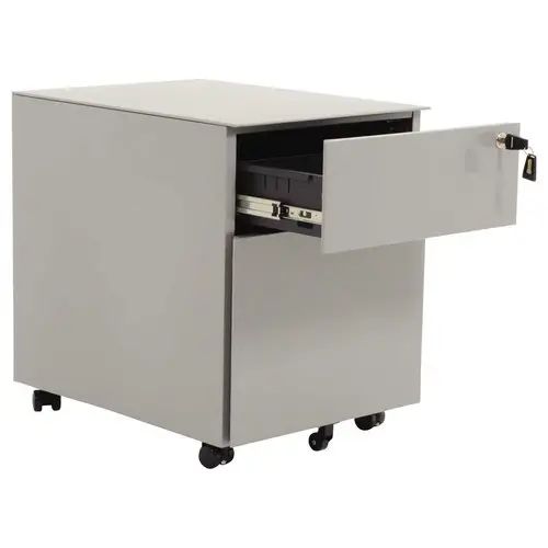 Caisson mobile en métal 2 tiroirs aluminium monté