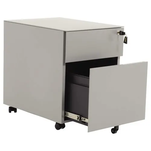 Caisson mobile en métal 2 tiroirs aluminium monté