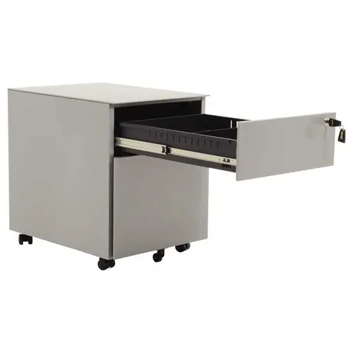 Caisson mobile en métal 2 tiroirs aluminium monté