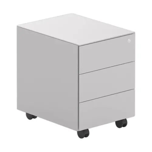 Caisson mobile en métal 3 tiroirs aluminium monté