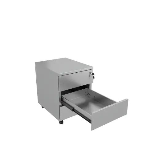 Caisson mobile en métal 3 tiroirs aluminium monté