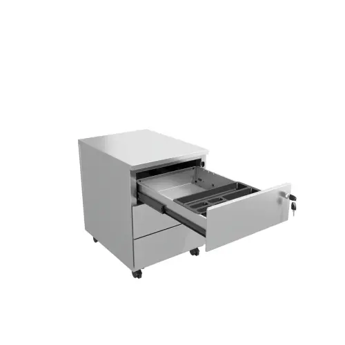 Caisson mobile en métal 3 tiroirs aluminium monté