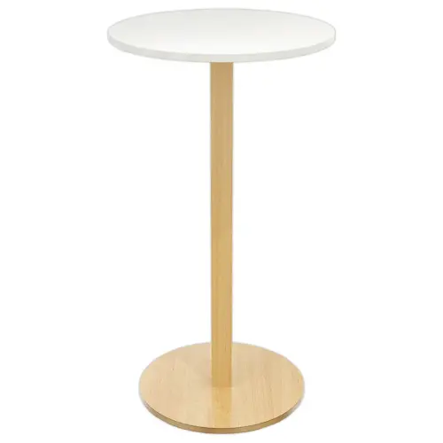 Table haute WOODY ronde 60 cm - Blanc montée