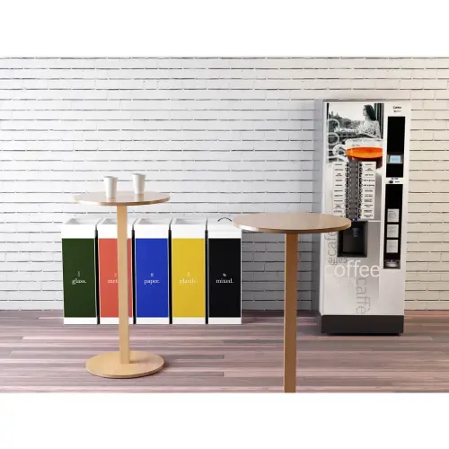 Table haute WOODY ronde 60 cm - hêtre montée