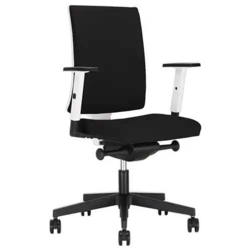 Siège de bureau synchrone NAVIGO - Noir & blanc - Accotoirs 2D montés