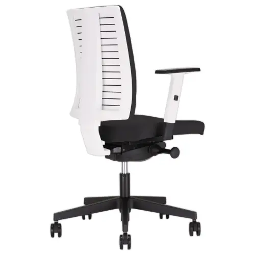 Siège de bureau synchrone NAVIGO - Noir & blanc - Accotoirs 2D montés