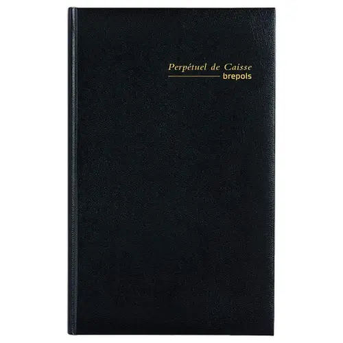 Agenda journalier perp&eacute;tuel pour recettes et d&eacute;penses - Janvier &agrave; d&eacute;cembre - 13 x 20,8 cm - Noir - BREPOLS 