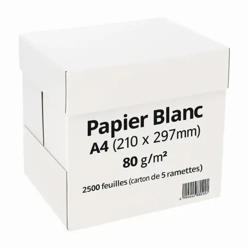 5 ramettes de papier blanc A4 Économique 80g