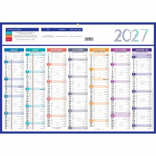 5 Calendriers de banque 14 mois - 54x38,5 cm