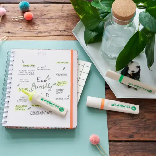 4 Surligneurs pointe large - E24 - Edding