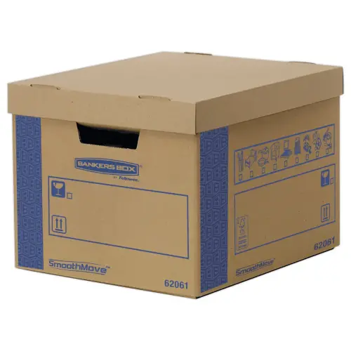 5 Caisses de déménagement couvercle non lié 49L Automatique - FELLOWES