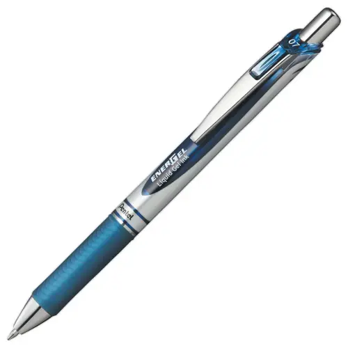 Roller pointe métal - Ecriture moyenne - Bleu foncé - PENTEL
