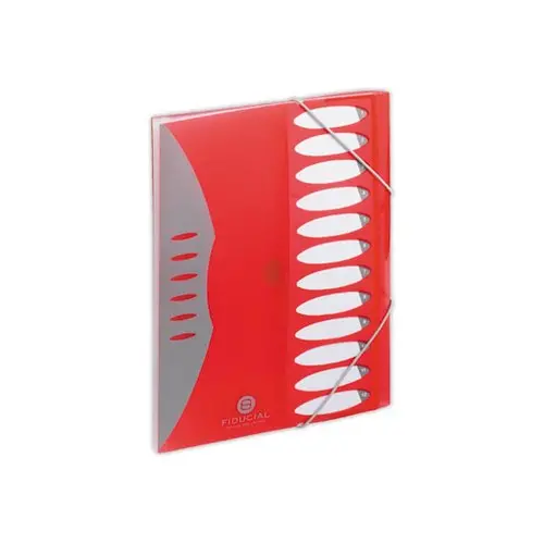 Trieur à soufflets en polypropylène - 12 positions - rouge - FIDUCIAL
