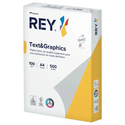 Ramette de 500 feuilles de papier blanc TEXT AND GRAPHICS - A4 - 100G - REY