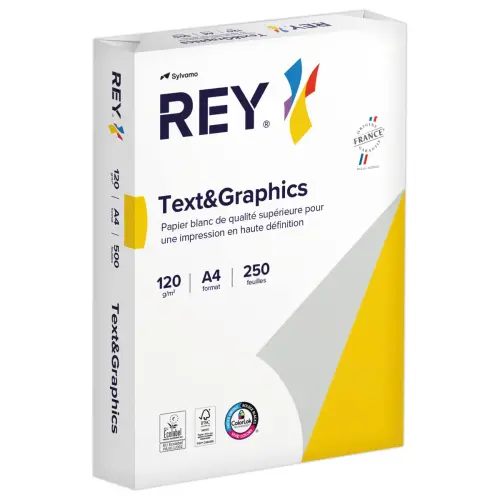 Ramette de 250 feuilles de papier blanc TEXT AND GRAPHICS - A4 - 120G - REY