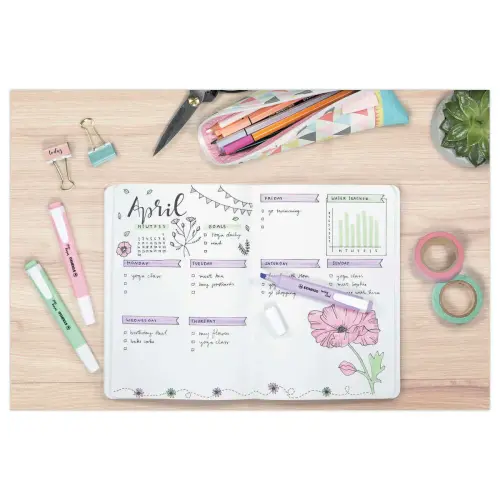 6 Surligneurs swing cool Pastel - Pointe biseautée - Coloris assortis - STABILO