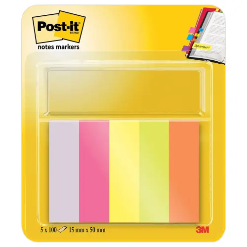 500 Marque-pages en papier - Couleurs néon - POST-IT