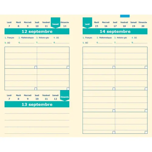 Agenda journalier Quovadis - 13x21cm
