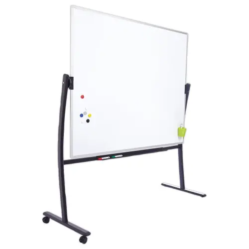 Tableau blanc pivotant et mobile effaçable à sec 120 x 150 cm