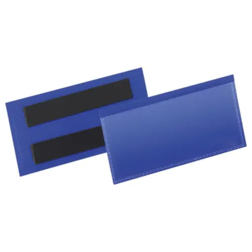 50 Pochettes porte-&eacute;tiquettes magn&eacute;tiques - 100 x 38 mm - Bleu - DURABLE 