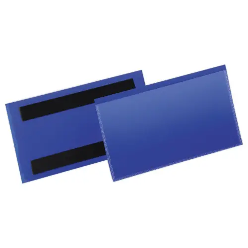 50 Pochettes porte-étiquettes magnétiques - 150 x 67 mm - Bleu - DURABLE