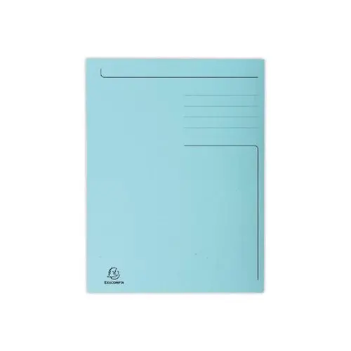 50 Chemises 3 rabats carton A4 - 280 g - Bleu - Exacompta 