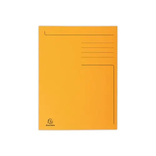 50 Chemises 3 rabats carton 280 g - Format A4 - orange - EXACOMPTA 