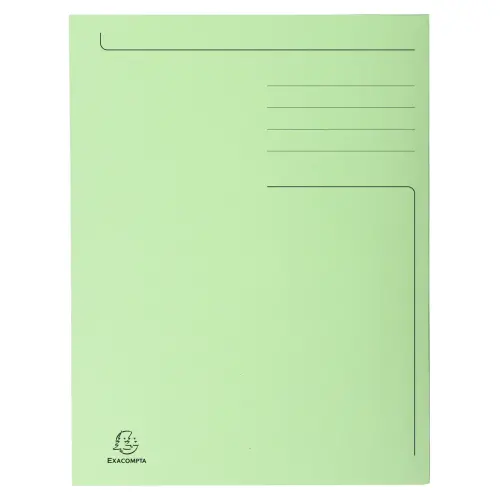 50 Chemises 3 rabats carton 280 g - Format A4 - vert - EXACOMPTA 