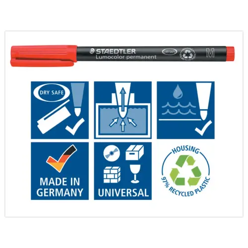 4 Feutres de rétroprojection permanent - 1mm - STAEDTLER