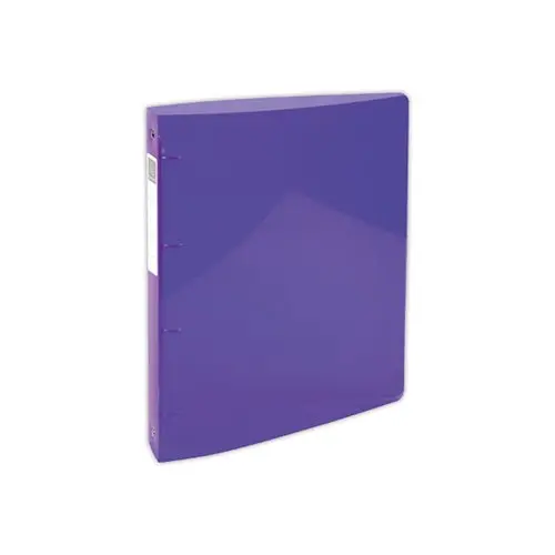 Classeur 4 anneaux polypropylène transparent glacé - Dos 4 cm - violet - EXACOMPTA