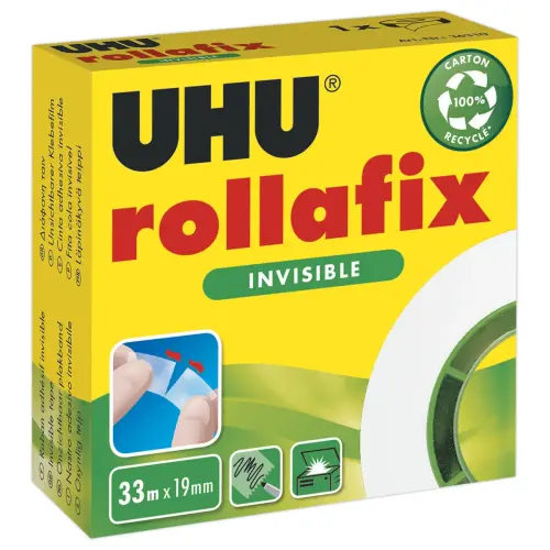 Ruban adhésif invisible Rollafix - 33 m x 19 mm - UHU
