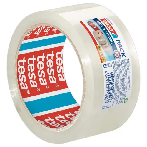 Rouleau d'adhésif PP transparent SOLIDSTRONG - 66m x 50mm - Tesa