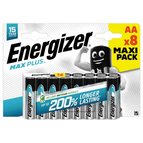 8 Piles alcalines Max Plus LR6 (AA) - ENERGIZER 
